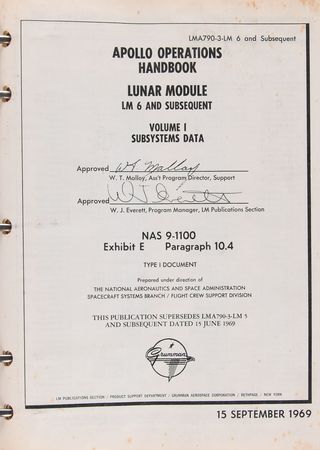 Lot #4179 Apollo 12: Apollo Operations Handbook - Lunar Module (Volume 1) - Image 2