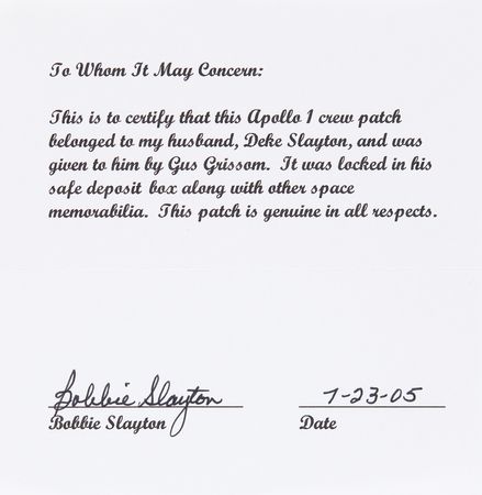 Lot #4051 Gus Grissom's Apollo 1 Crew Patch Presented to Deke Slayton - Image 4