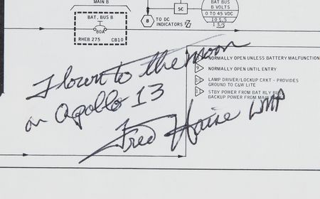 Lot #4219 Apollo 13 Flown CSM Systems Data Schematic Signed by Jim Lovell and Fred Haise - Image 3