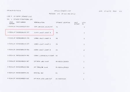 Lot #4296 Gene Cernan's Apollo 17 'Lunar Orbit Chart A' Double Photography Map (Attested as Flown) - Image 3