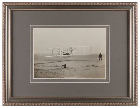 Lot #4422 Orville Wright Signed Photograph of Man's First Flight - Presented to His Longtime Personal Secretary, Mabel Beck - Image 2