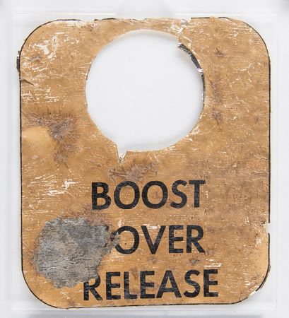 Lot #4244 Apollo 14 Flown 'Boost Cover Release' Hatch Label from the Command Module Kitty Hawk - Image 2