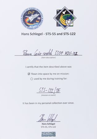 Lot #4368 Hans Schlegel's STS-122 Flown Casio Marlin Wristwatch - Image 6