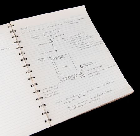 Lot #4005 Gordon Cooper?s Mercury-Atlas 9 Notebook - Over 20 Pages of Handwritten Notes and Sketches for the Faith 7 Capsule - Image 1