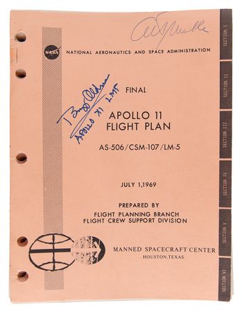 Lot #4096 Apollo 11 Mission Control-Used Flight Plan Signed Twice by Buzz Aldrin - Image 2