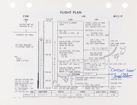 Lot #4096 Apollo 11 Mission Control-Used Flight Plan Signed Twice by Buzz Aldrin - Image 3