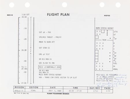 Lot #4096 Apollo 11 Mission Control-Used Flight Plan Signed Twice by Buzz Aldrin - Image 4