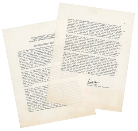 Lot #4028 Frank Borman Signed Gemini 7 Flight Report - Issued to the National Aeronautic Association - Image 1