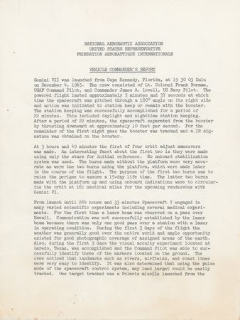 Lot #4028 Frank Borman Signed Gemini 7 Flight Report - Issued to the National Aeronautic Association - Image 2