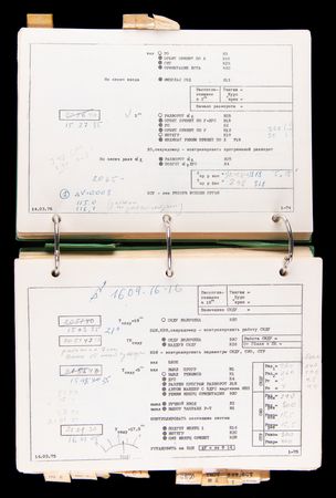 Lot #4407 Alexei Leonov's Apollo-Soyuz Flown and Extensively Annotated Commander's Logbook - Image 7