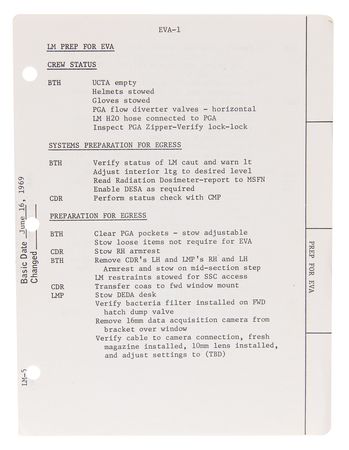 Lot #4109 Apollo 11 (5) Lunar Surface Checklists - Image 5