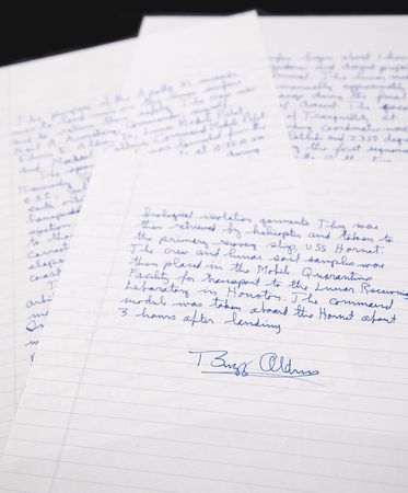 Lot #4097 Buzz Aldrin Autograph Manuscript Signed on the Apollo 11 Mission - Image 1