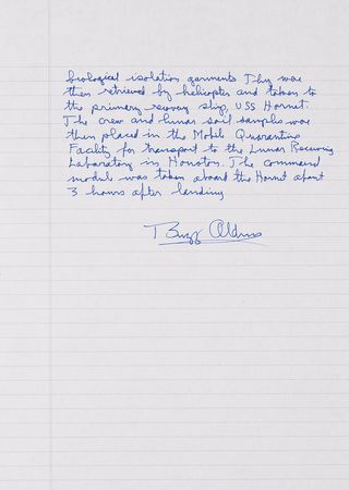 Lot #4097 Buzz Aldrin Autograph Manuscript Signed on the Apollo 11 Mission - Image 4