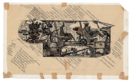 Lot #4354 Wernher von Braun Collection of (9) Conceptual Sketches and Diagrams for Collier's Magazine and His 'Handbook on Space Travel' Manuscript - Image 7