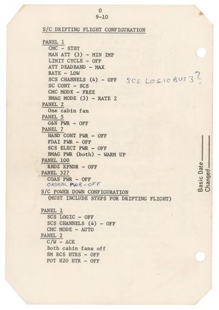 Lot #4062 Walt Cunningham's Apollo 7 Flown Checklist Page - Image 2