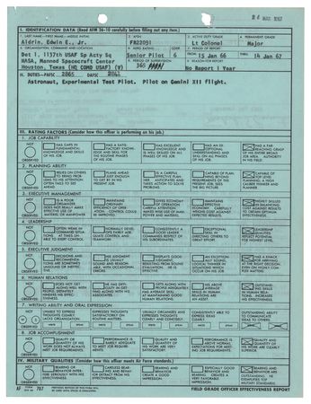 Lot #4025 Deke Slayton and Scott Carpenter Signed Document - Grading Gemini 12 Pilot Buzz Aldrin - Image 2