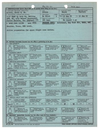 Lot #4120 Neil Armstrong and Deke Slayton Signed Document - Grading Future Gemini 12 and Apollo 11 Astronaut Buzz Aldrin - Image 2