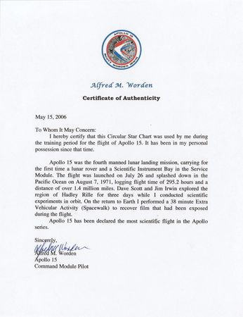 Lot #4273 Al Worden's Apollo 15 Training-Used Star Chart - Image 3