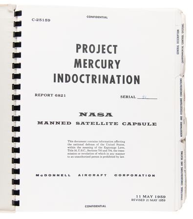 Lot #4010 Scott Carpenter's 'Project Mercury Indoctrination' NASA Manual - Image 2