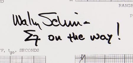 Lot #4021 Wally Schirra Signed 'MA-8 Plotboards' Photograph - Image 2