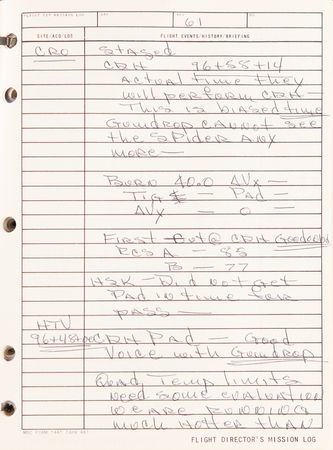 Lot #4361 Gene Kranz's Apollo 9 Flight Director's Logbook - Image 7