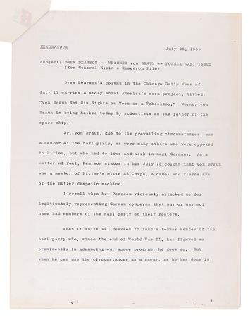 Lot #4358 [Wernher von Braun] Congratulatory Letter from U.S. Army Major General Julius Klein on the Recent Apollo 11 Mission - Image 4