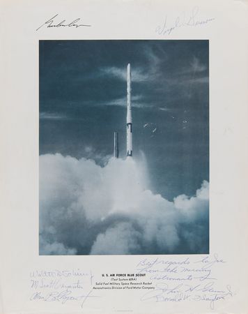 Lot #4004 Mercury 7 Signed 'Blue Scout' Poster - Image 1