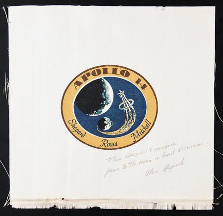 Lot #4243 Apollo 14 Flown Beta Cloth Signed by