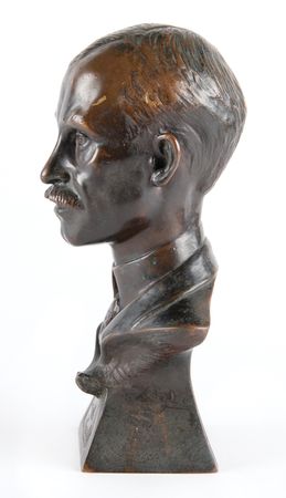 Lot #4419 Orville Wright Bronze Bust by Louis-Albert Carvin - Image 4