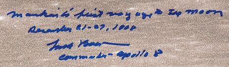 Lot #4071 Frank Borman Signed Oversized 'Earthrise' Photographic Print - Image 2