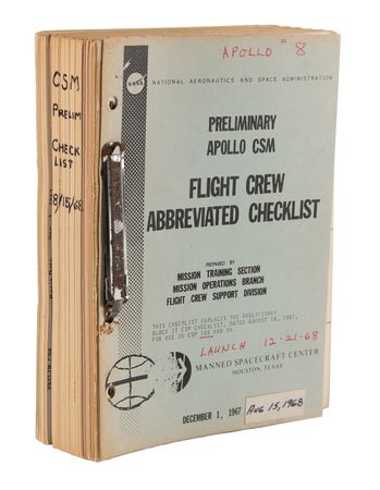 Lot #4067 Apollo 8 Preliminary CSM Flight Crew