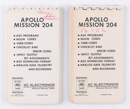 Lot #4054 Apollo 1 AGC Training Checklists (2) - Image 1