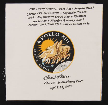 Lot #4237 Fred Haise (4) Signed Apollo 13 Beta Patches - Image 2