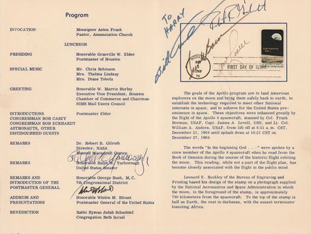 Lot #4076 Apollo 8 Crew-Signed First Day of Issue