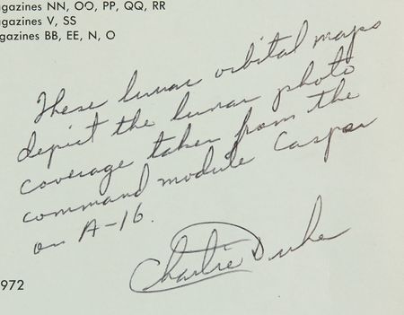 Lot #4288 Charlie Duke Signed Apollo 16 Lunar Photography Index Map Book - Image 2