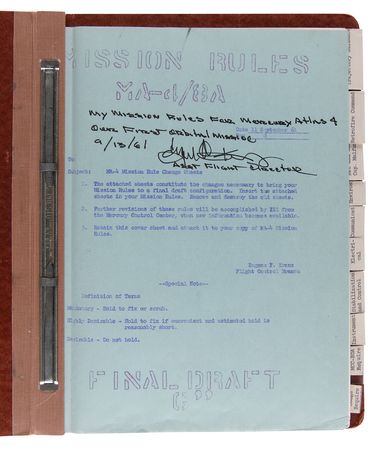 Lot #4359 Gene Kranz's MA-4 Mission Rules Notebook - Image 2