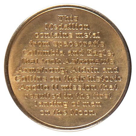 Lot #4128 Buzz Aldrin's Apollo 11 Manned Flight Awareness Medallion - Image 2