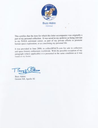 Lot #4128 Buzz Aldrin's Apollo 11 Manned Flight Awareness Medallion - Image 3