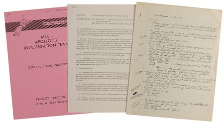 Lot #4220 Apollo 13 Crew Debriefing Notes and