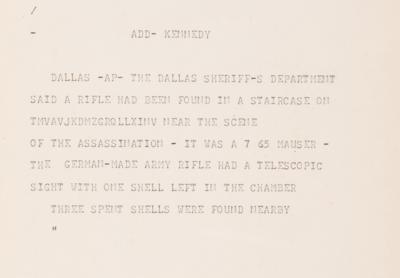 Lot #208 Kennedy Assassination: Dow Jones Ticker Tape from November 22, 1963: 