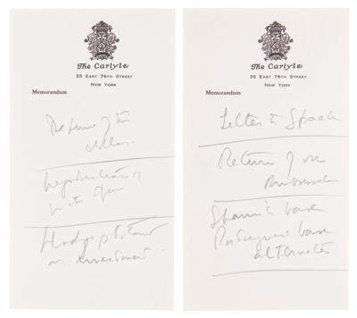 Lot #41 John F. Kennedy (2) Handwritten Notes as President on Economics and Relations with Spain and Portugal - Image 1