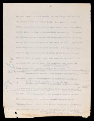 Lot #24 Theodore Roosevelt Hand-Corrected Manuscript for His Autobiography on 