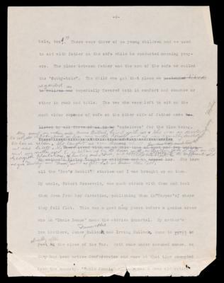 Lot #24 Theodore Roosevelt Hand-Corrected Manuscript for His Autobiography on 