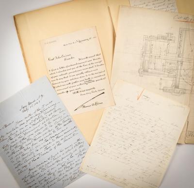 Lot #478 USS Monitor Archive: Letters to Ironclad Inventor John Ericsson, including Thomas Edison, George McLellan, Shipbuilders, and Admirals - Image 1