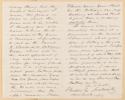 Lot #478 USS Monitor Archive: Letters to Ironclad Inventor John Ericsson, including Thomas Edison, George McLellan, Shipbuilders, and Admirals - Image 9