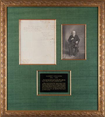 Lot #323 Albert Gallatin Letter Signed - Image 1