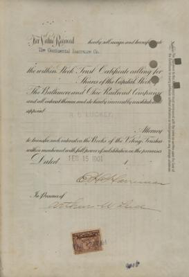 Lot #336 Edward H. Harriman Document Signed - Image 3