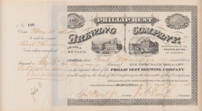 Lot #406 Frederick Pabst Document Signed - Image 2