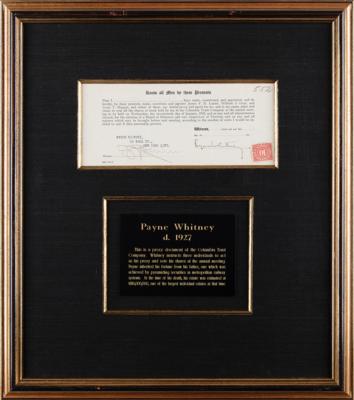 Lot #470 Payne Whitney Document Signed - Image 1