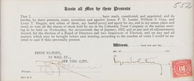 Lot #470 Payne Whitney Document Signed - Image 2
